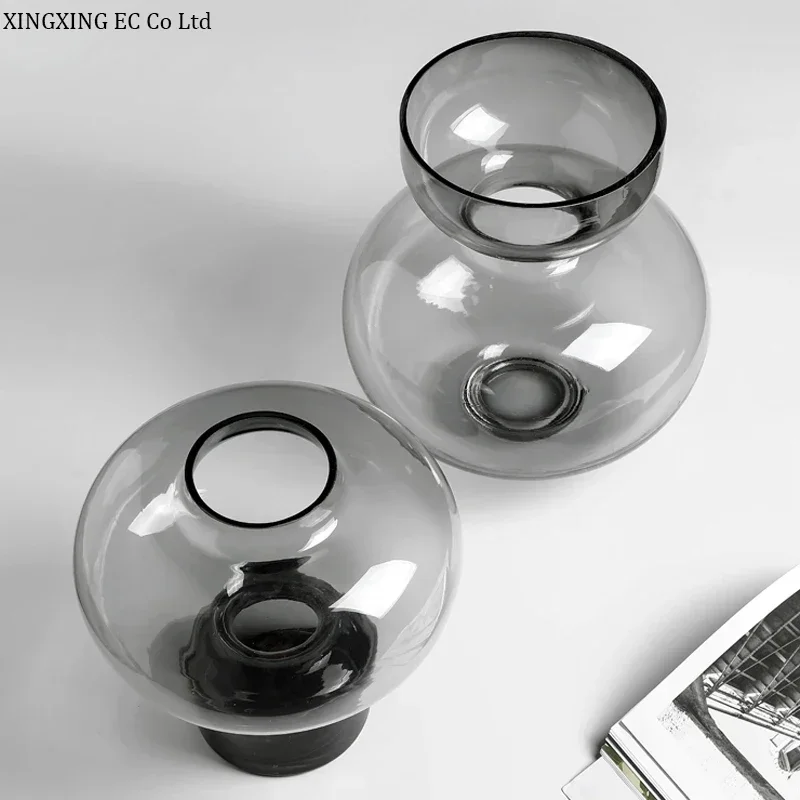 Home Decoration Transparent Glass Vase Modern Hydroponic Flower Arrangement Accessories Storage Tank Countertop Vase Furnishings 3