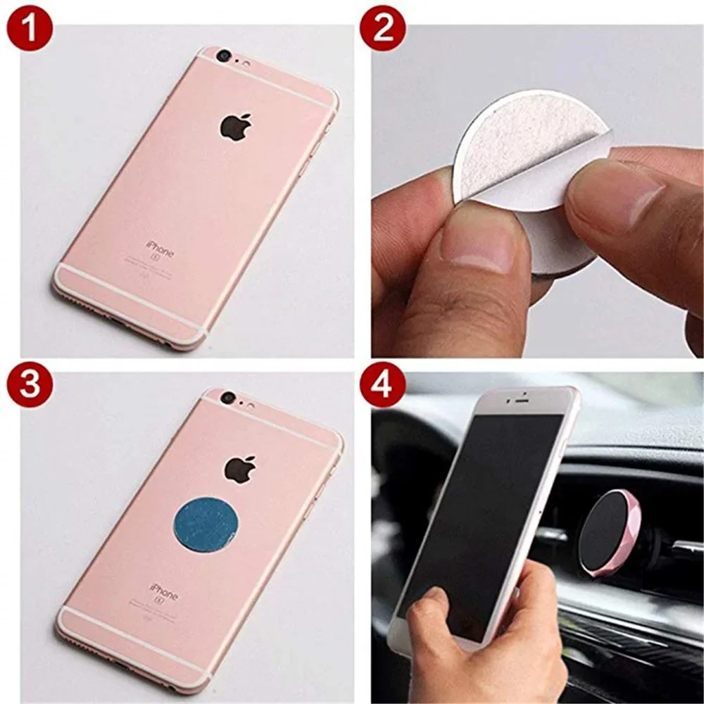 Iron Sheet Sticker Metal Plate for Magnetic Car Phone Holder 1/3/5PCS Self-adhesive Magnet Mobile Phone Stand Mount For iPhone