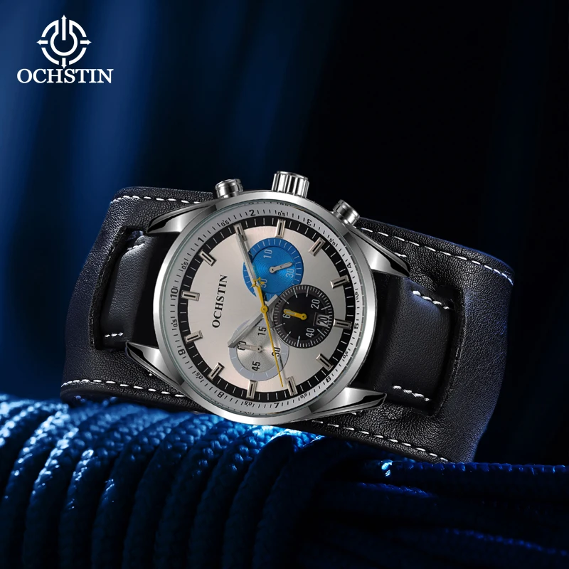 Ochstin New 2024 Craftsmanship Series Simple and Comfortable Wind Multi functional Quartz Movement Men's Quartz Watch