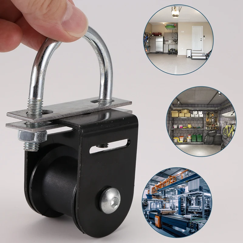Lifting Rope Pulley Bearing Block Pulley Wheel Portable Heavy Duty Mute Roller DIY Gym Exercise Equipment 3