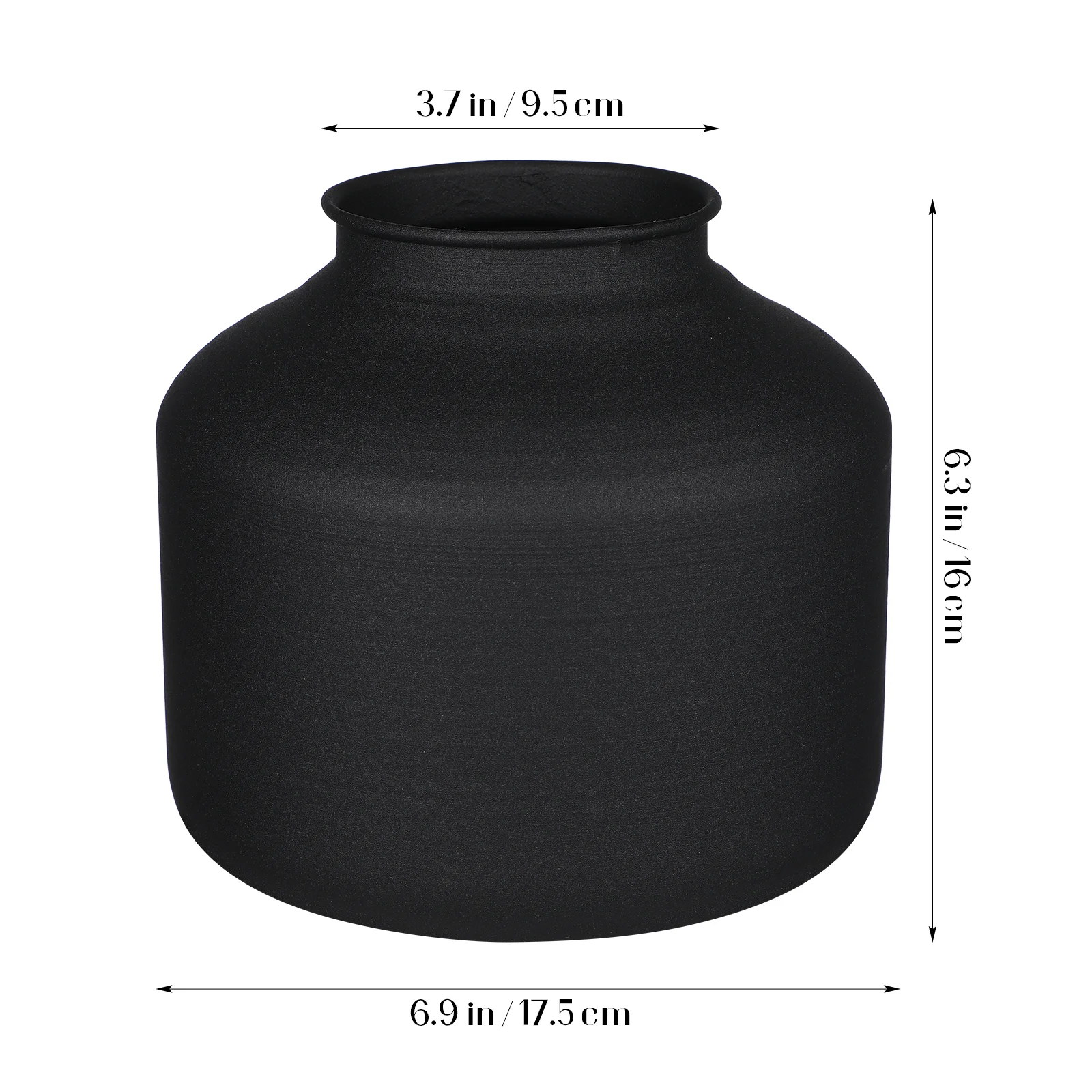 Modern Iron Flower Vase Matte Black Vase Home Decor Large Black Vase Metal Flower Pot Office Plant Holder Bouquet Vase 5