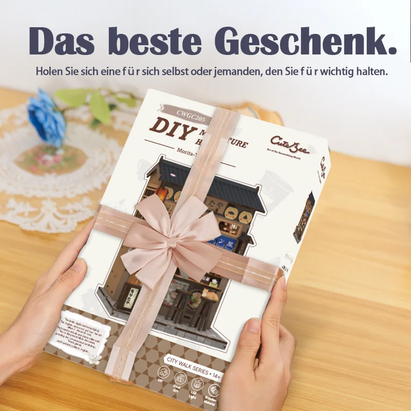 Original CUTEBEE Buchnischen-Set DIY Puppenhaus Bücherregal-Einsatz Tolles Geschenk für Kinder Morita-Ya Japanischer Stil DIY Miniatur-Spielzeug – Detail 5