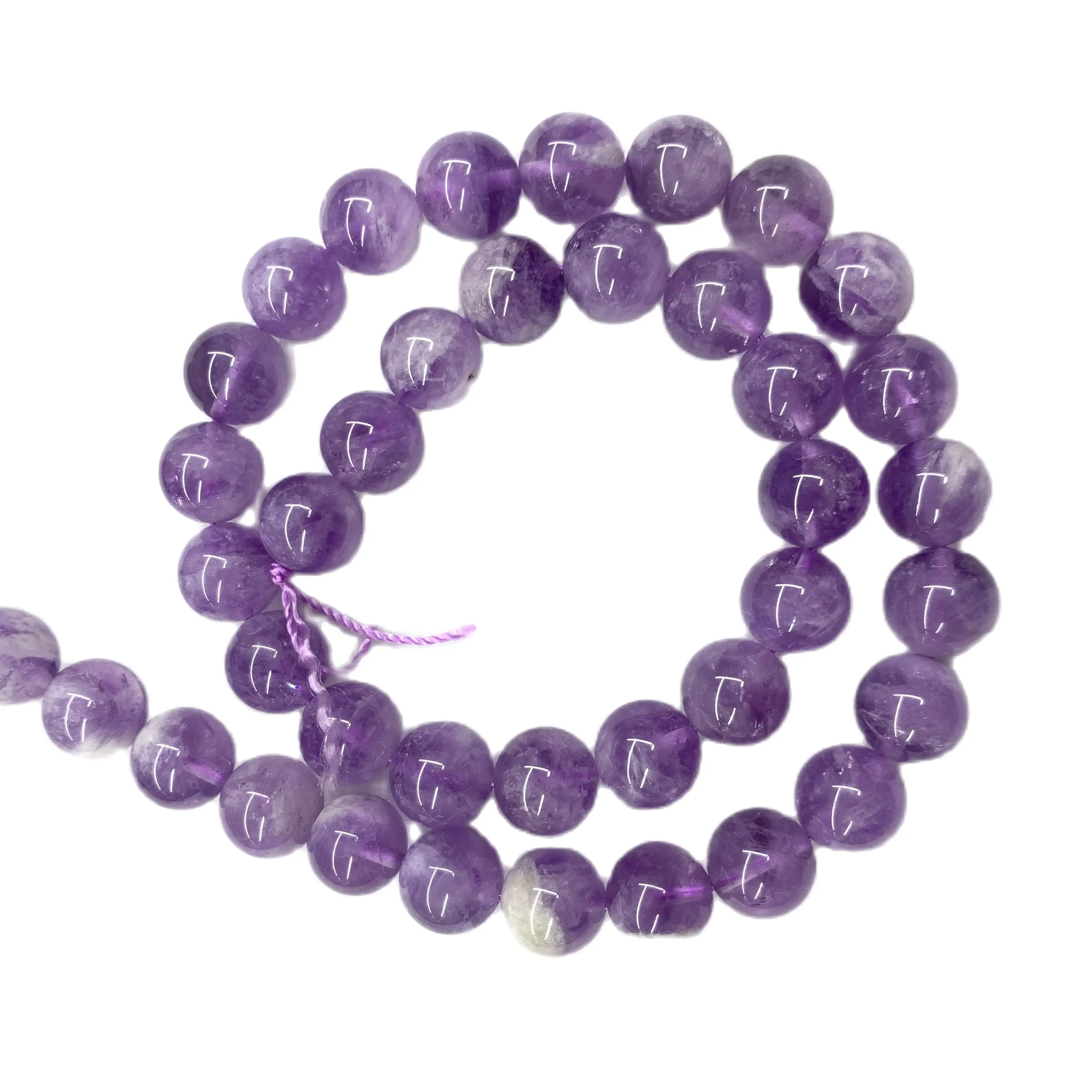 

Natural Stone Round Shape Purple Crystal Beads Amethysts Loose Spacer Beads For Jewelry Making Diy Bracelets Necklace10mm