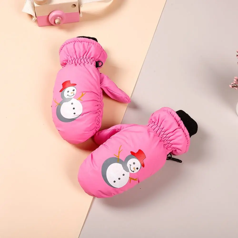 Cute Cartoon Winter Children Ski Gloves Thick Warm Non-slip Mittens Waterproof Windproof Outdoor Sports Gloves for kids 5