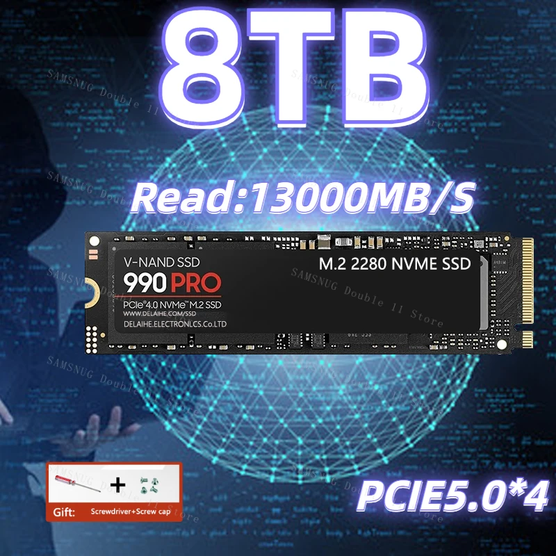 

990pro 7500MB/S SSD 1tb 2tb M2 NVMe PCIe 4.0X4 M.2 2280 NVMe SSD Drive Internal Solid State Disk 4tb ssd nvme m2 for PS5 Desktop