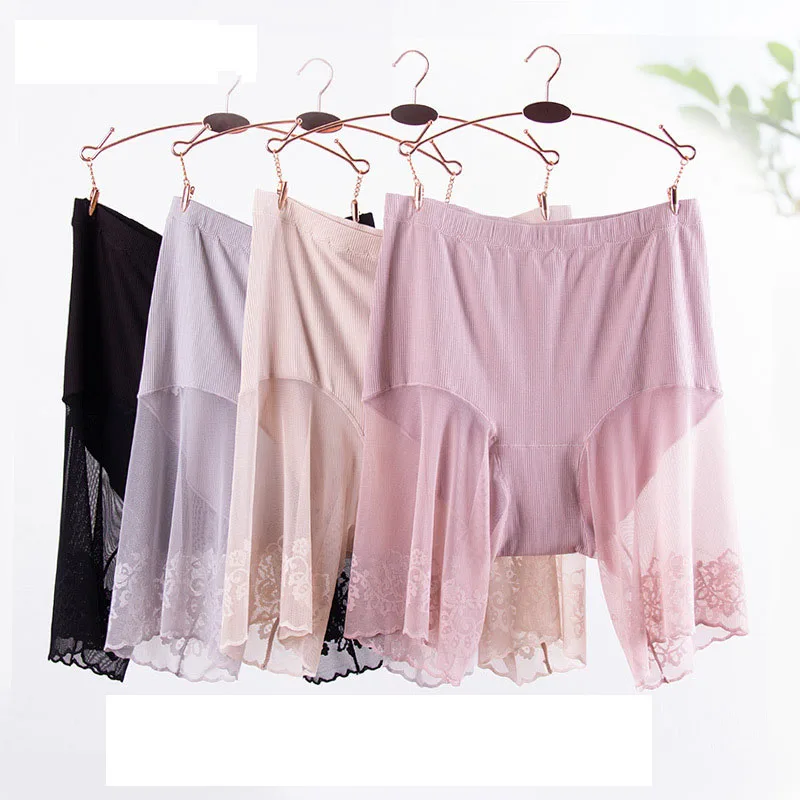 Plus Size Shorts Under Skirt Sexy Lace Anti Chafing Thigh Safety Shorts