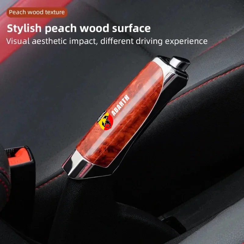 Car Handbrake Grips Protection Cover Carbon Fiber For abarth 695 595 500 competizione 124 Spider PUNTO Doblo Panda Ducato