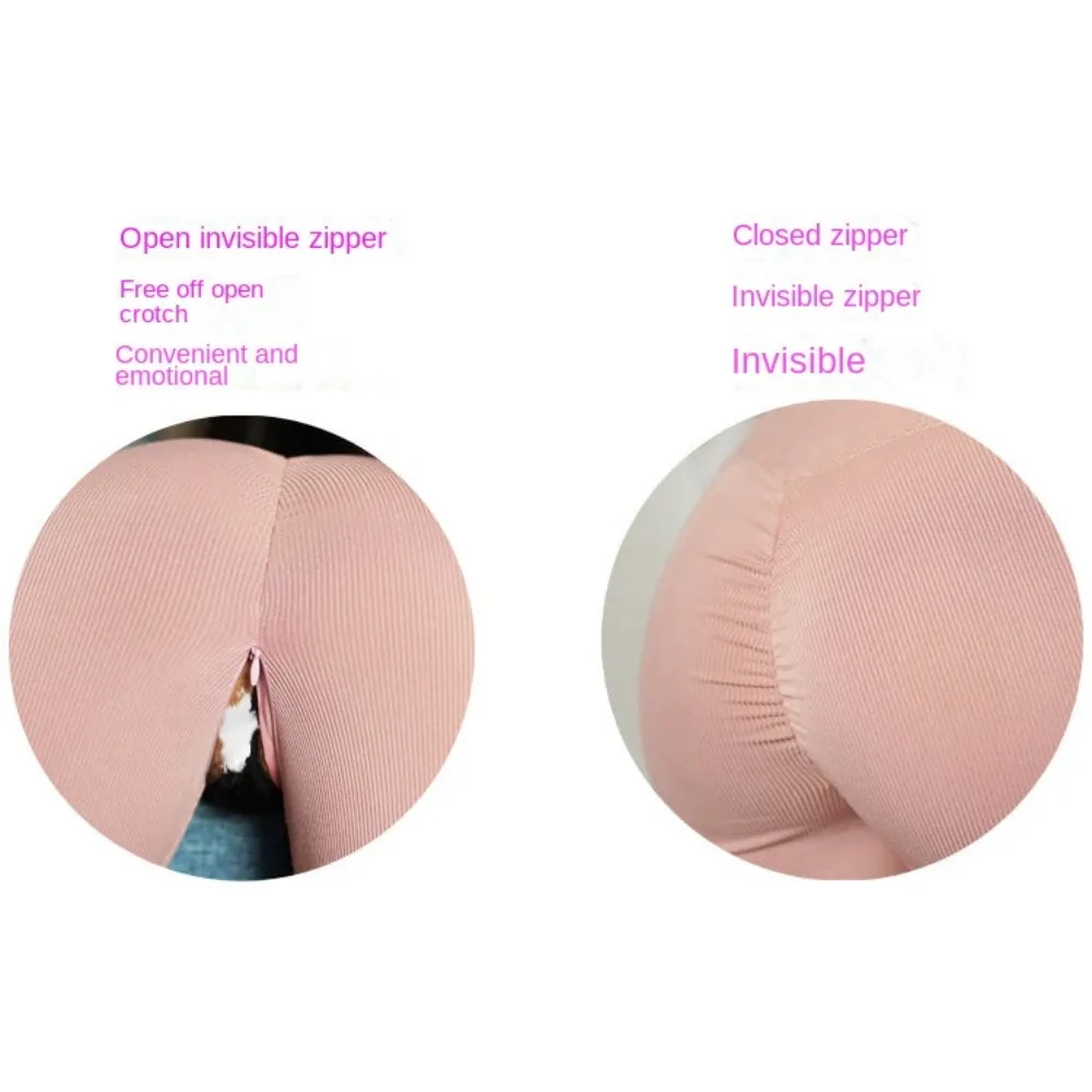 Invisible Open Crotch Outdoor Sex Pants Wome's Fitness Shorts Sports High Waist Quick-drying Yoga Leggings Peach Hip Short Femme