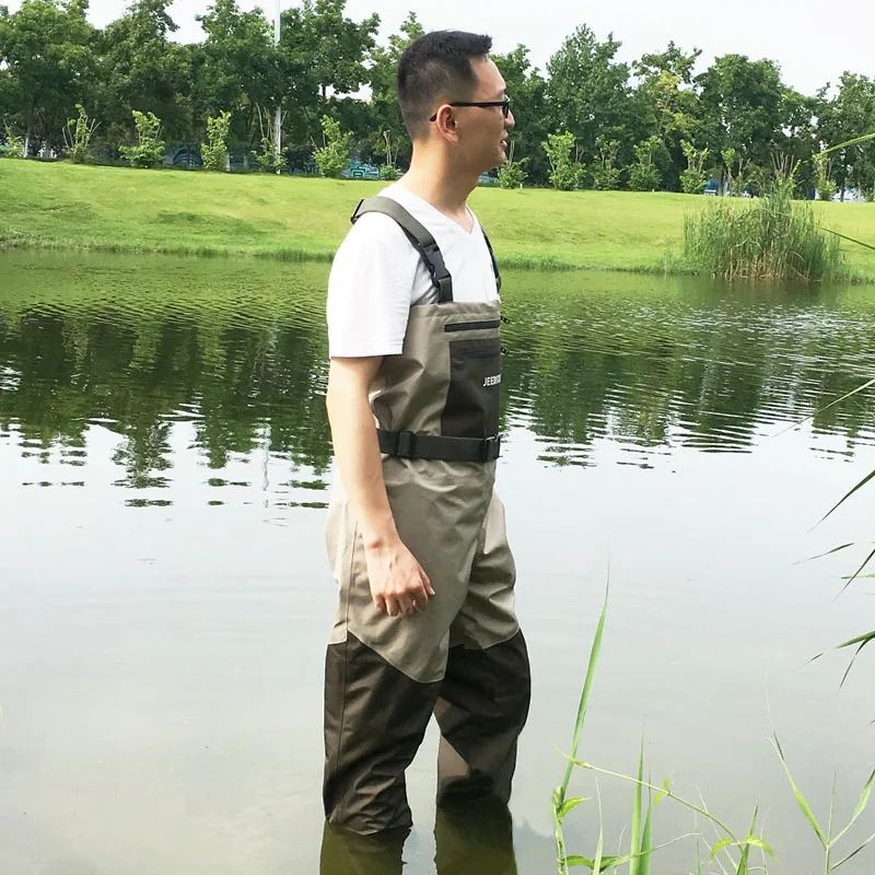 Fly Fishing Waders Waterproof Wading Clothes Self-lock Felt Sole Shoes Non-slip Hunting Reef Rock Fishing Boots Chest Waders