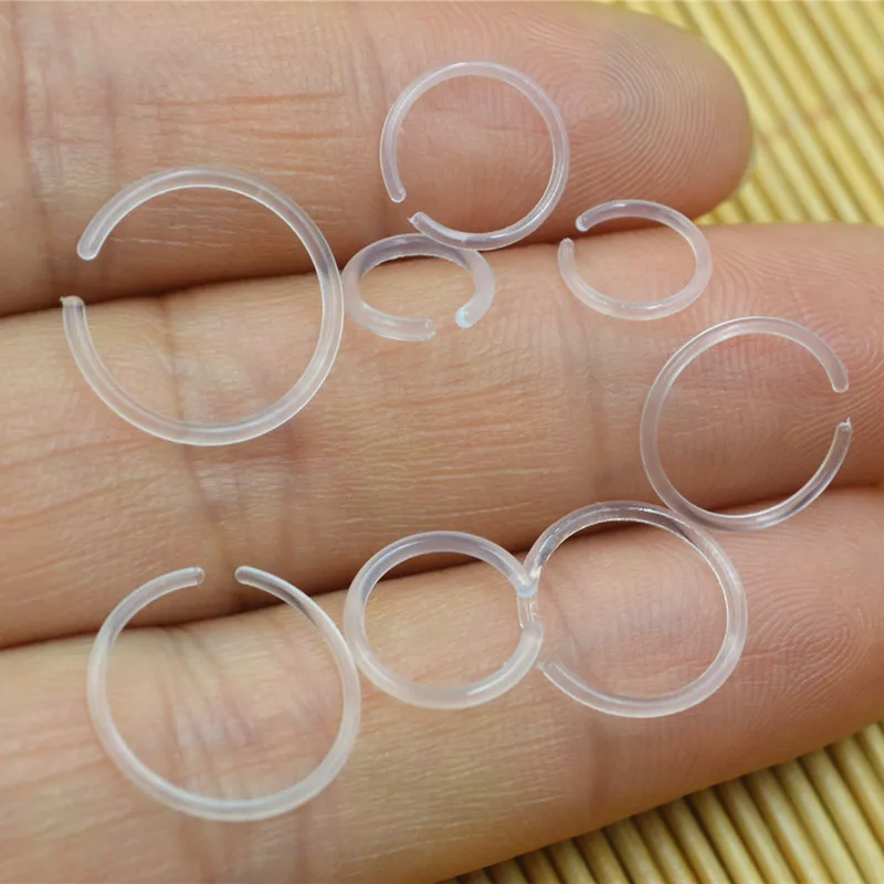 100pcs/Lot Acrylic Clear Retainers Punk Open Seamless Smoothly Septum