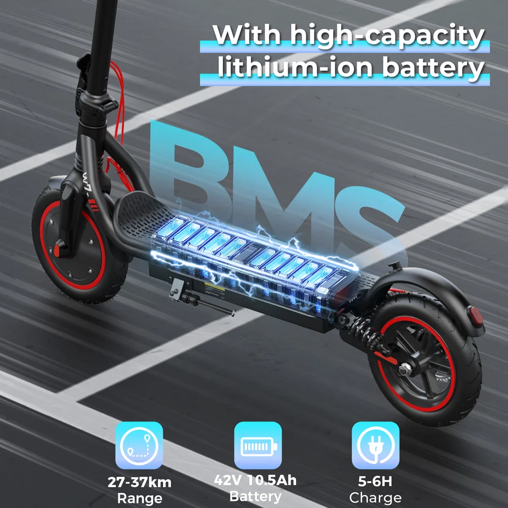 Scooter elettrico W7 8.5 "650W 36V 10.5Ah 25-35km Gamma Doppia sospensione Luci laterali Controllo app Velocità 35 km/h Scooter elettrici - immagine 2