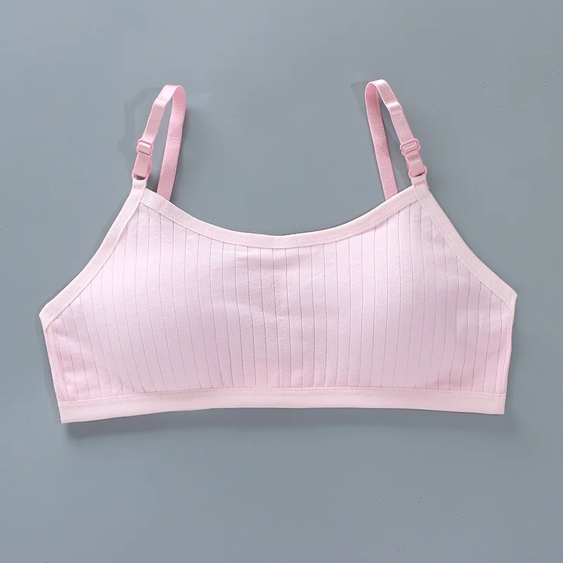 4pcs/Lot Teenage Girls Training Bras Seamless Middle High School Students Vest Bra Kids Children Back Buckle Bra Teens Underwear