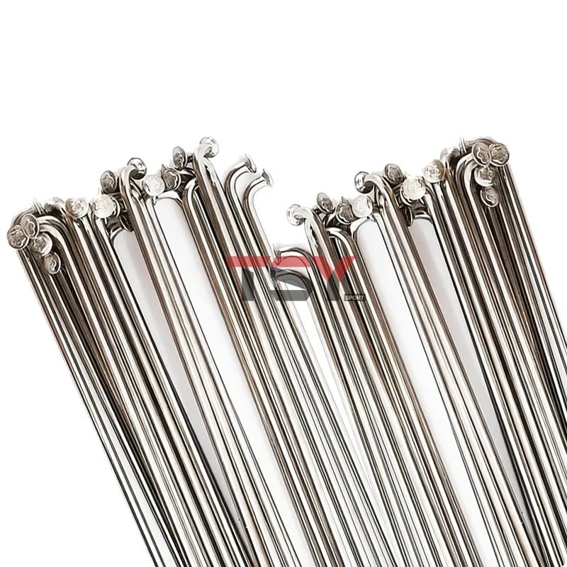 20pcs 스테인레스 스틸 자전거 스포크 2.2MM 자전거 바퀴 실버 스포크 13G 길이 125mm-254mm 니플이 있는 스포크 전자 자전거 스포크