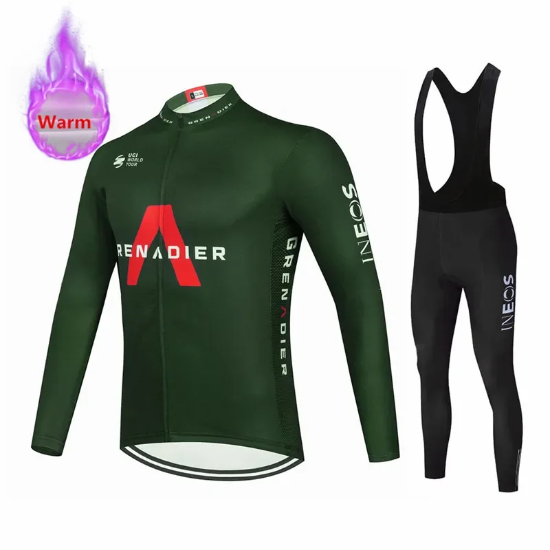 Team Winter Thermal Fleece Cycling Jersey Set Ineos Racing Bike Cycling Suits Mountian Bicycle Clothing Ropa Ciclismo