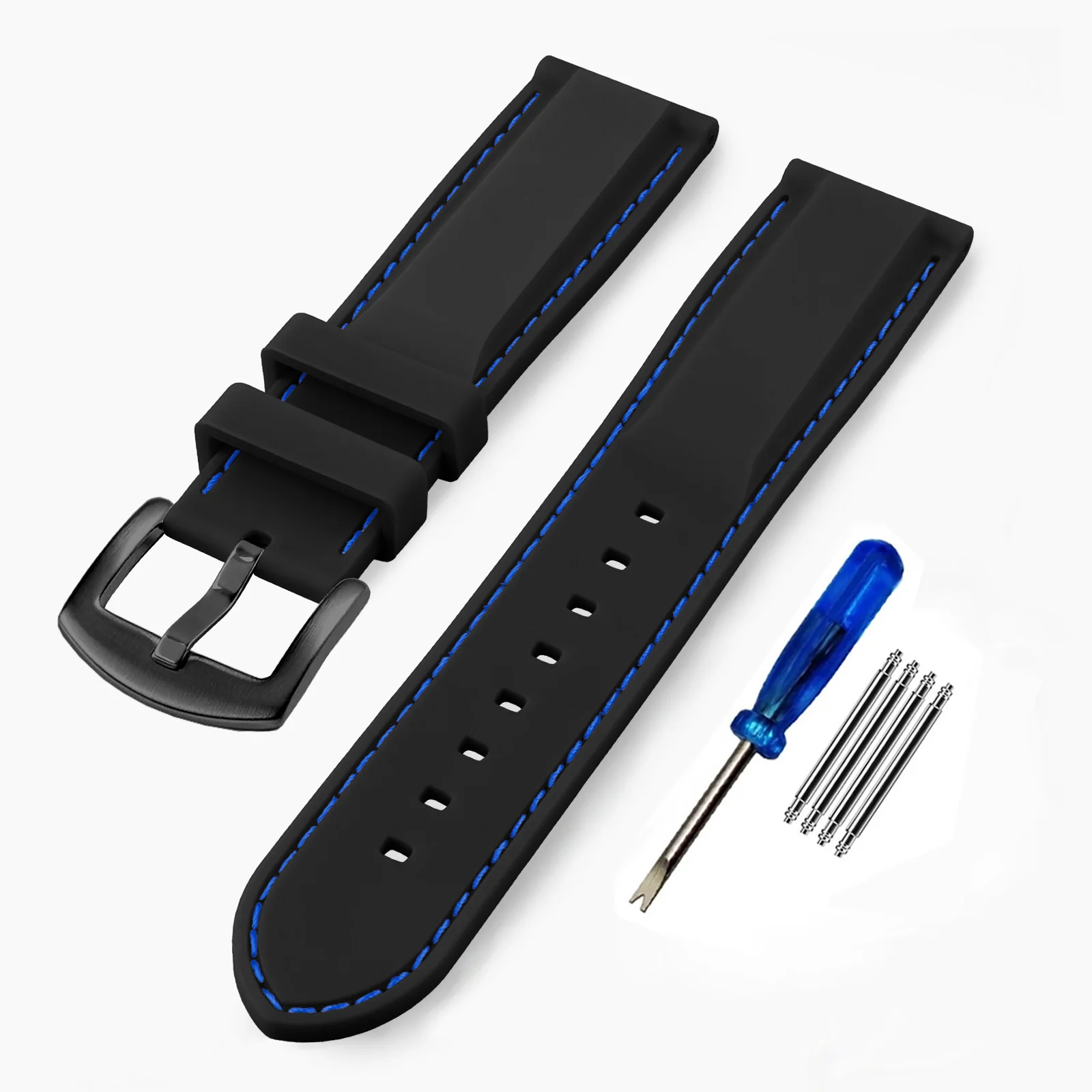 Silicone Soft Comfort Watch Band Strap - Premium Rubber Replacement Wristband, 20mm/22mm