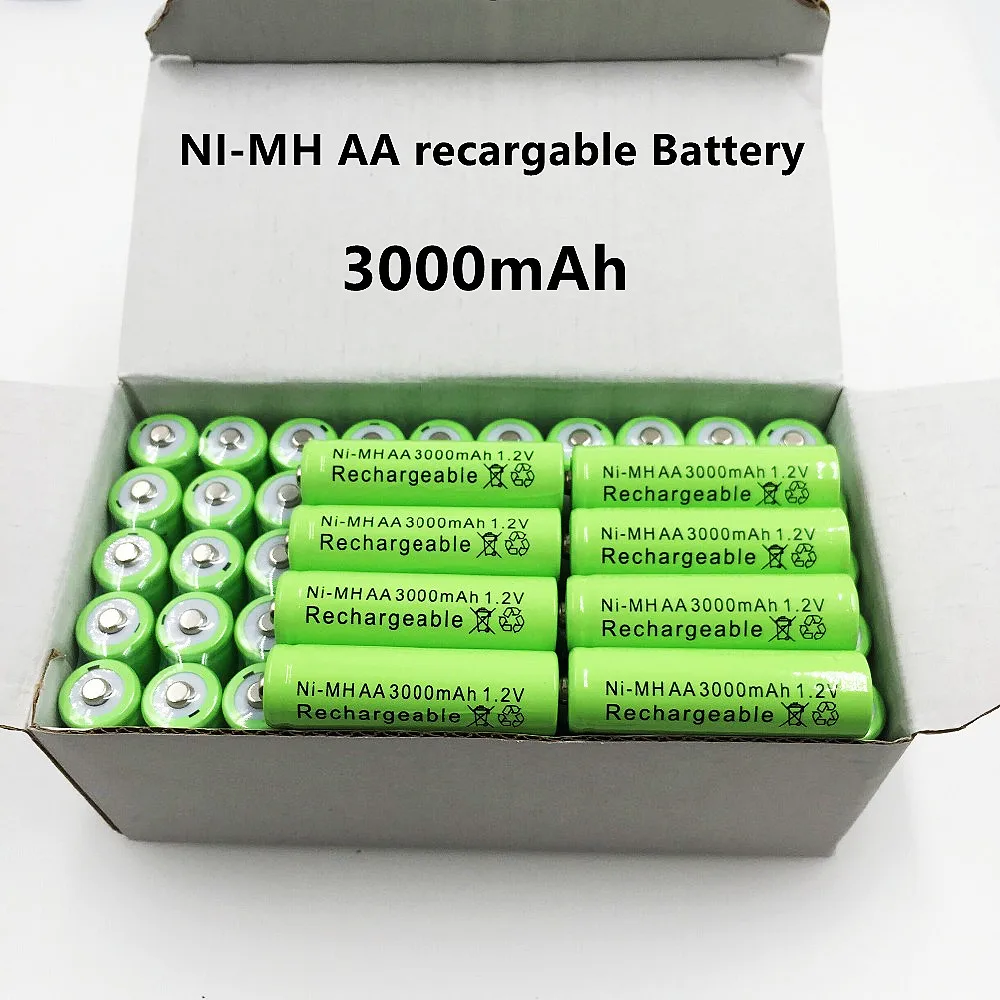 

2022 lote 1,2V 3000 mAh NI MH AA Pre-cargado bateras recargables NI-MH recargable AA batera para juguetes micrfono de la cmara