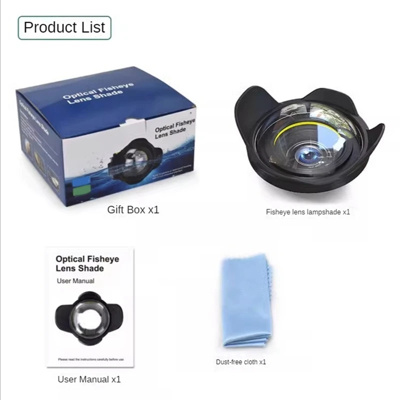67Mm Portable Waterproof Wide Angle Dome Port Lens Housing Case Underwater Diving Parts for SLR Camera