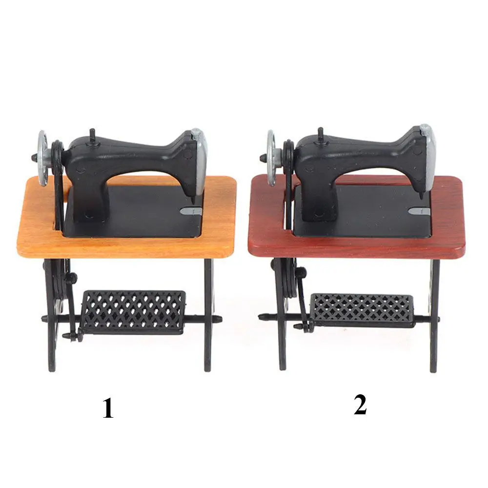 1:12 Scale  Gift  Mini Exquisite DIY Decoration Gift  Sewing Machine wooden Sewing Machine  House