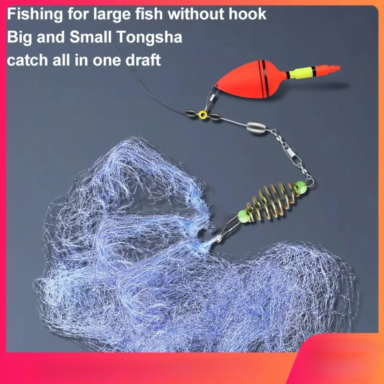 Fishing Net 12 Size Trap Mesh Luminous Bead Netting Sea Fish Tackle Design Copper Shoal Cast Fishing Trap