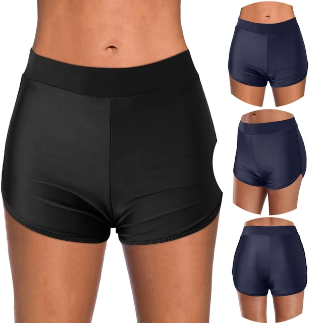 Women's Swim Shorts High Waist Bottom Stretch Sports Boyshorts Bathing Suit  Tankini Bottoms Swimwear Quick Dry Boxer Beachwear - AliExpress