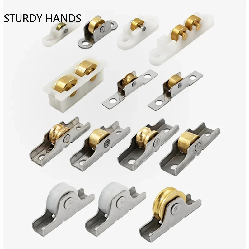 Curtain Track Pulley Wheels Single Bearings 10Pcs Window Sash Pulley Curtain Rod Rollers Shower Rail Track Runners sliding door roller nylon bearing roller
