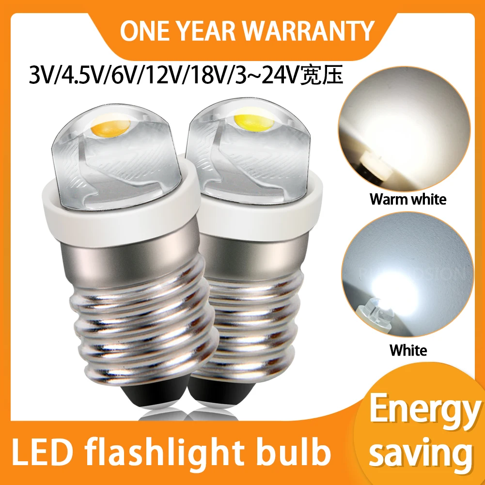 2개 LED 표시등 E10 0.5W DC 3V 4.5V 6V 12V 18V 24V 110V 220V 경고 신호 전구 기기 램프 따뜻한 백색