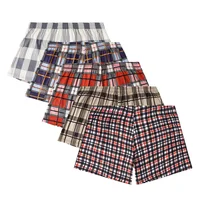 Ensemble de 5 pièces de pantalons Aro longs imprimés à carreaux, pour vêtements âgés décontractés et confortables, pantalons à coins plats amples et respirants 1