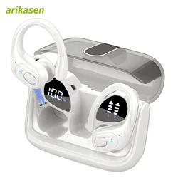 Wireless Bluetooth 5.3 Sport Earbuds with Noise Cancelling Mic and IPX7 Waterproofing - Up to 75 Hours Playback (WHITE)