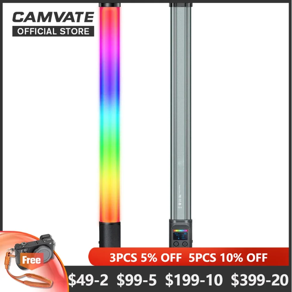 

CAMVATE W150RGB-II Stick Light Handheld LED Atmosphere Light 2600mAh for Tripod for Photography, Video, Live, Vlogging, Selfie