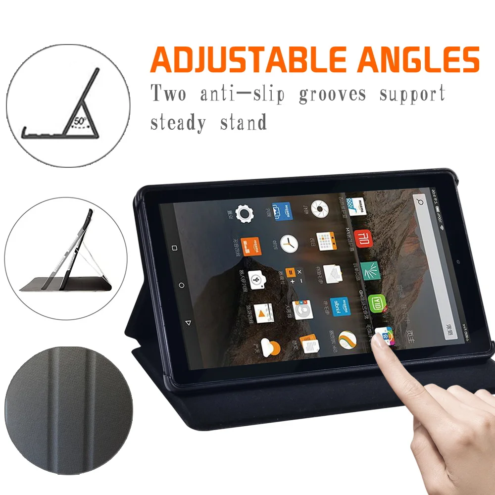 Tablets Case with Stylus for Fire HD 10 (5th/7th/9th)/Fire HD 8 (7th/8th/10th Gen)/Fire 7 (5th/7th/9th)