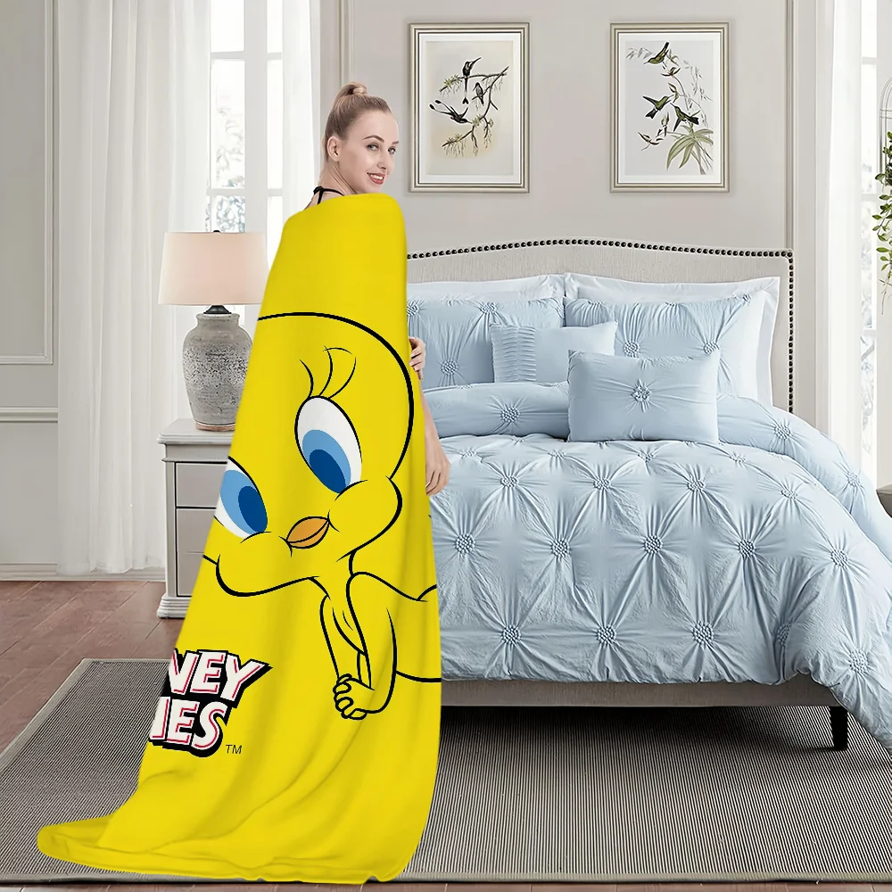 Cartoon Bird Cute T-Tweety Blanket Plush Nap Sofa rug for Living Room Warm Office Bedroom Birthday Home Travel Kid Gifts 5