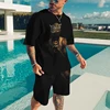 2023 Rap Singer 2pac Trendy Men T Shirt Set 3D Print Tupac Hip Hop Streetwear Oversize O-Neck Short Sleeve Tshirts Fashion Cloth 3