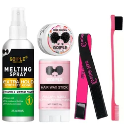 Wig Styling & Care Kit with Fast - Dry Spray, Wax Stick, Edge Control Gel & Tools - 5 Piece Set (Wig Glue 5pcs)
