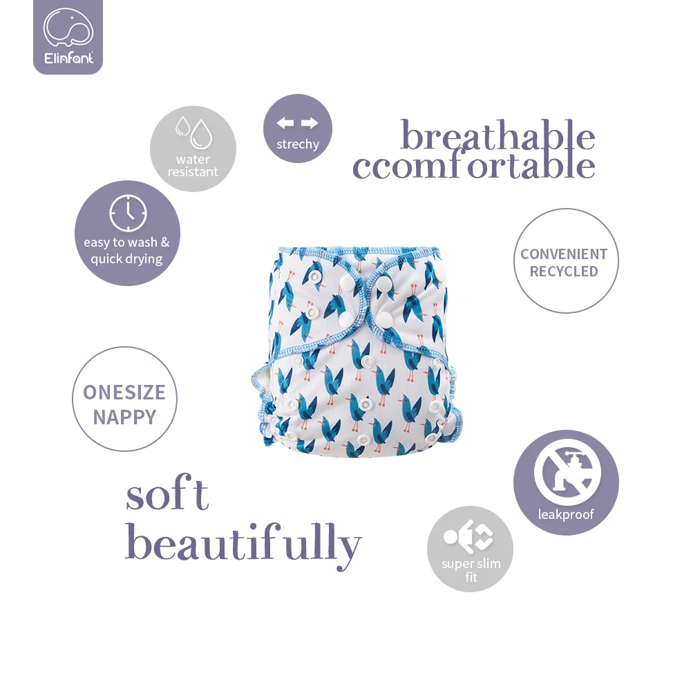 Elinfant Rainbow Print Bamboo Velour Cloth Diaper Heavy Wetter Hybrid AIO/AI2 Waterproof Bamboo Cotton insert Cloth Diaper cloth diapers,waterproof diapers,cloth diaper insert