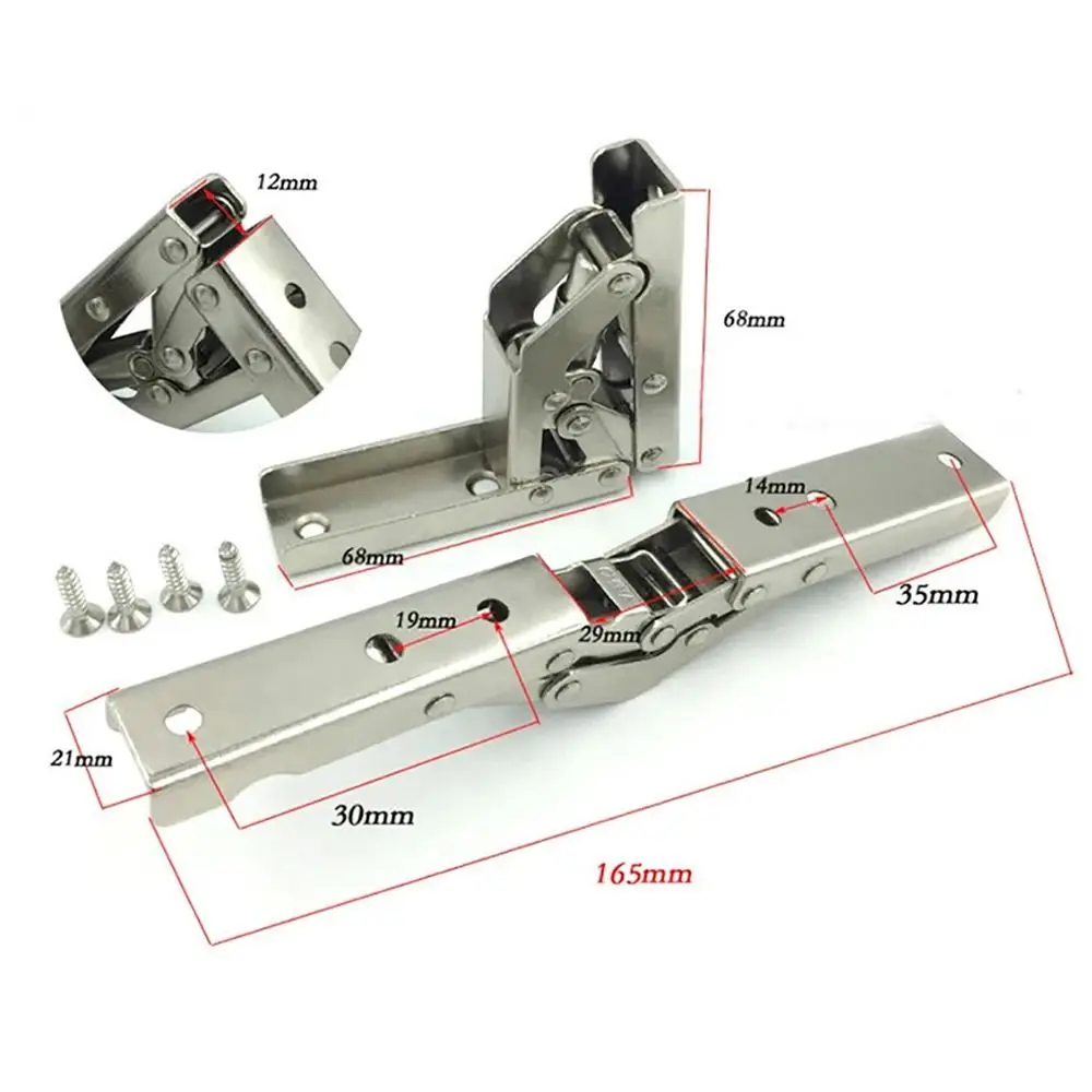 2Pcs Rust Resistance 90 Degree Hinge With Screws Steel Plate Cabinet Door Hinge Furniture Hardware Simple Installation