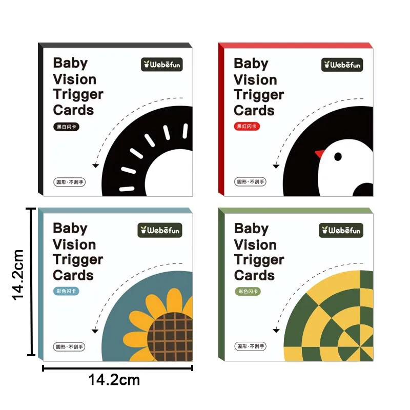 Montessori Baby Toys Black and White Flash Cards High Contrast Infant Visual Stimulation Color Cognitive Card Educational Toys 6