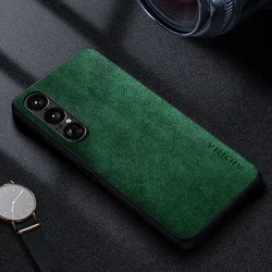 Retro Business Artificial Leather Phone Case - Elegant and Durable Protector Cover - Xperia 5 IV (Green)