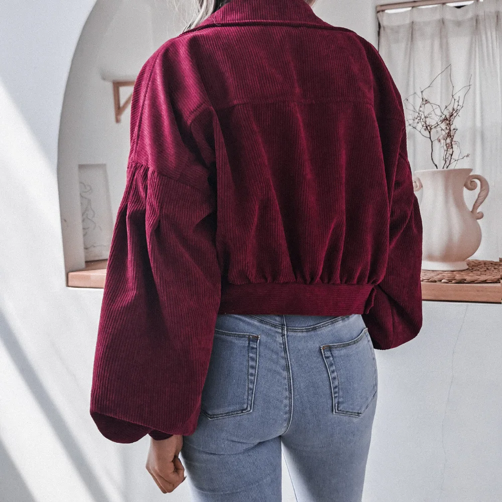 Corduroy Autumn Winter Short Coat for Women