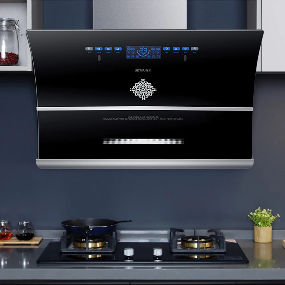 900mm Kitchen Range Hood Extractor Hood Household Side Suction Exhaust Host Range Automatic Cleaning Exhaust
