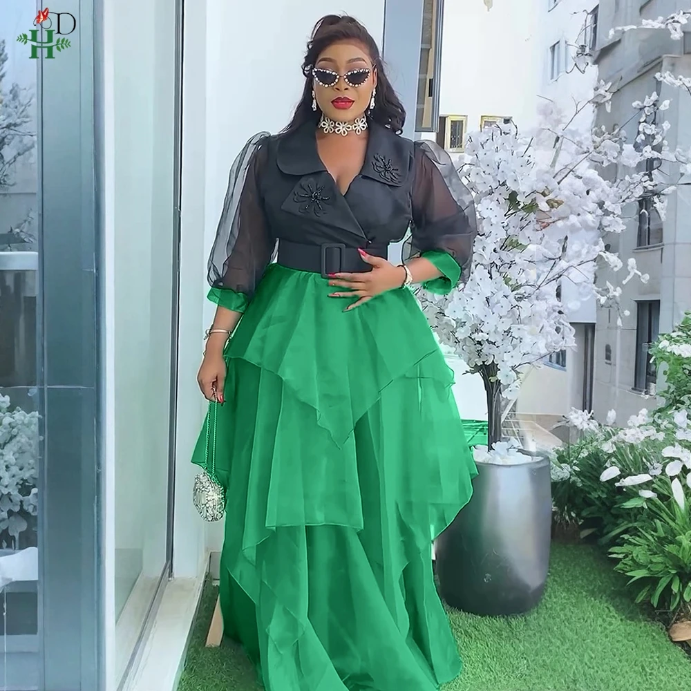 H&D African Summer Dresses For Women Puff Sleeve Dress Elegant Layered  Skirt Clothing Plus Size Djellaba Africa Daily Wear 2025 - AliExpress  200000532