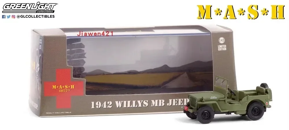 

1:43 1942 Willys MB Jeep - MASH Diecast Metal Alloy Model Car Toys For Gift Collection