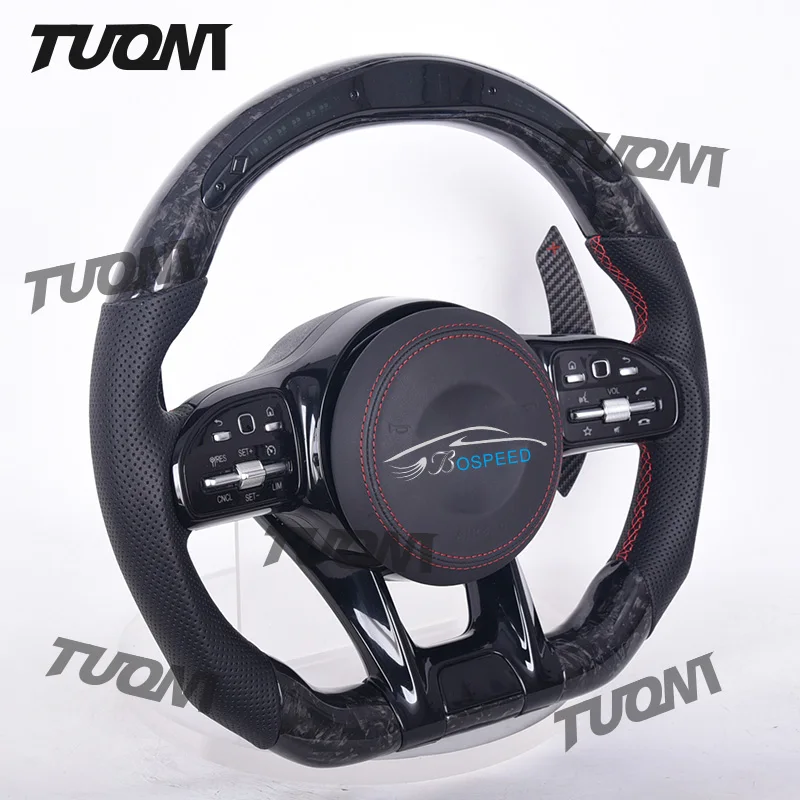 

Upgrade Leather Carbon Fiber Led Steering Wheel For Mercedes Benz W205 AMG W212 W213 CLA C300 W245 W164 W246 GLB A45 E Class