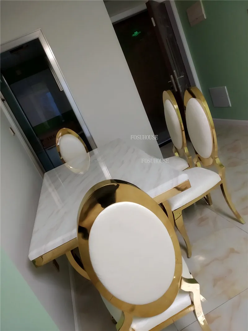 Description Picture 3 of itemNordic Dining Chairs Home Furniture Modern Minimalist Makeup Backrest Chair Restaurant Hotel Stainless Steel Chair for Kitchen