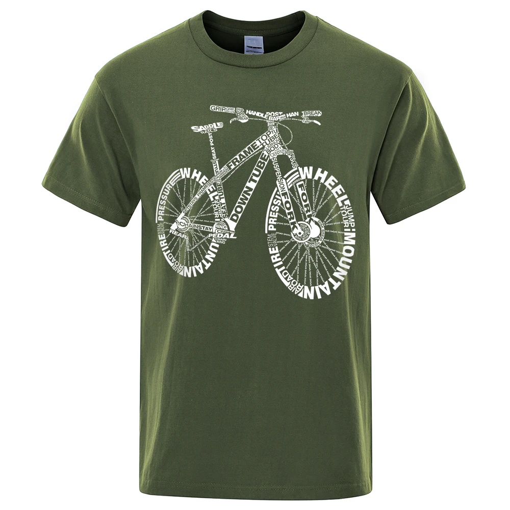 Mountain Bike Alphabet Print Oversized Vintage Tee - Unisex Breathable Summer T-Shirt