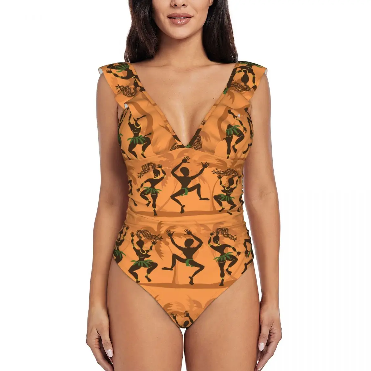 Dancing African Aborigines Swimsuit For The Pool Swimwear For Girls Women