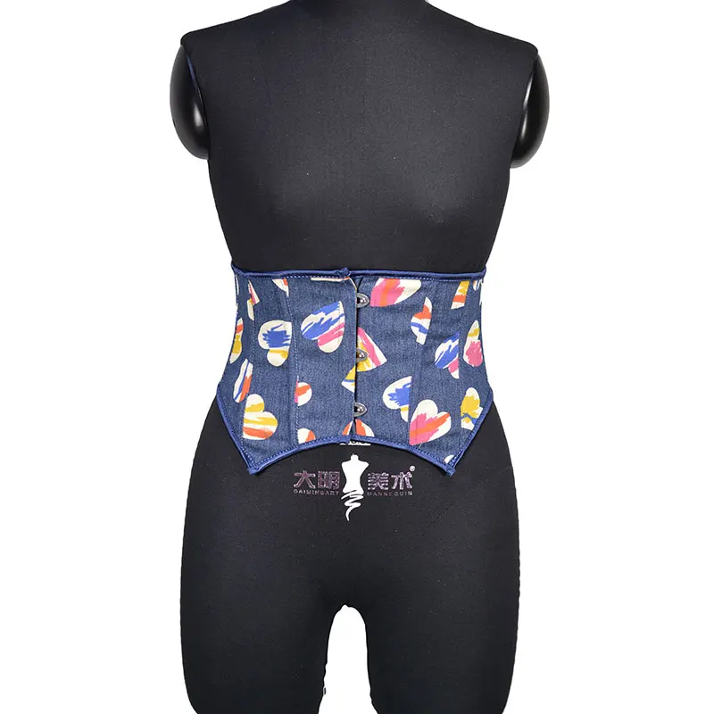 

Denim Waist Trainer Cincher Short Underbust Corset Fajas Girdle Female