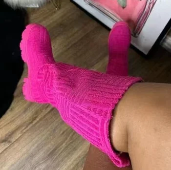 Knee High Knitted Effect Boots 2