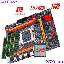 Qiyida x79 motherboard set X79CHIP Xeon E5 2689 4x4GB=16GB 1333MHz 10600R DDR3