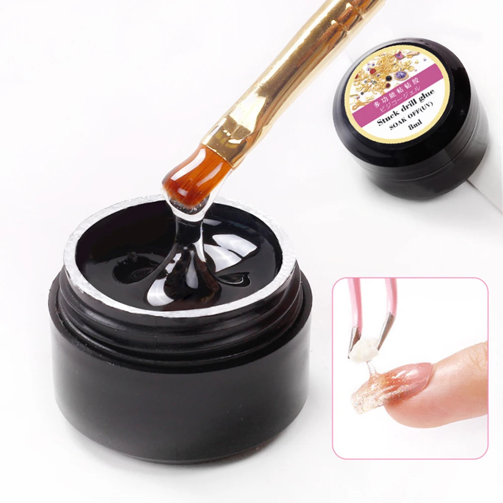 Nail Glue 5ML Solid Nail Gel Glue for Gel Nail Tips Clear Acrylic Fake Tips Solid Press On