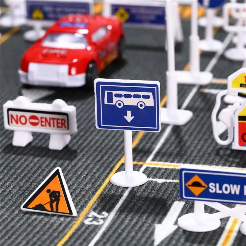 56 Pcs Traffic Knowledge Props Realistic Small Educational Toys
